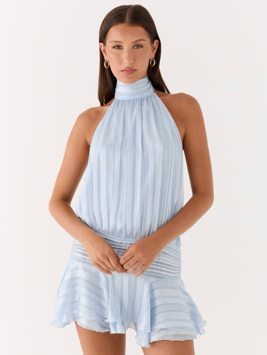 Peppermayo Dresses & Skirts - Peppermayo Light Blue Halter Mini Dress